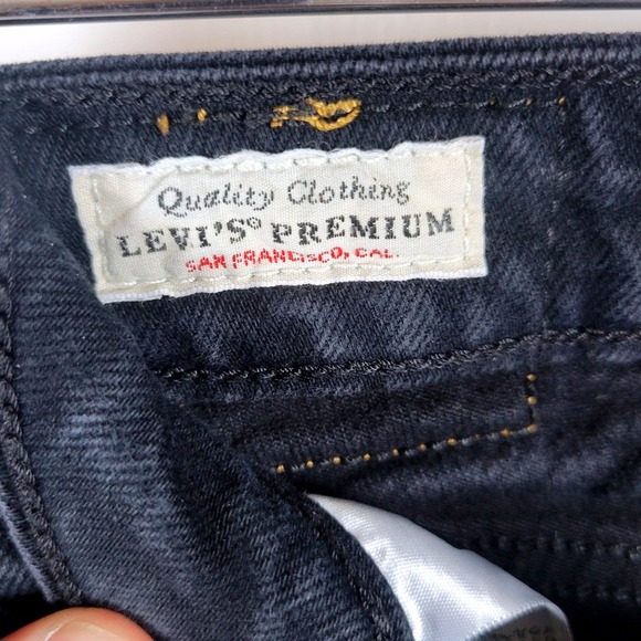 Levi's Premium Low Pitch Bootcut Jeans Size 27 Mid Rise Faded Distressed Wash - Picture 5 of 10